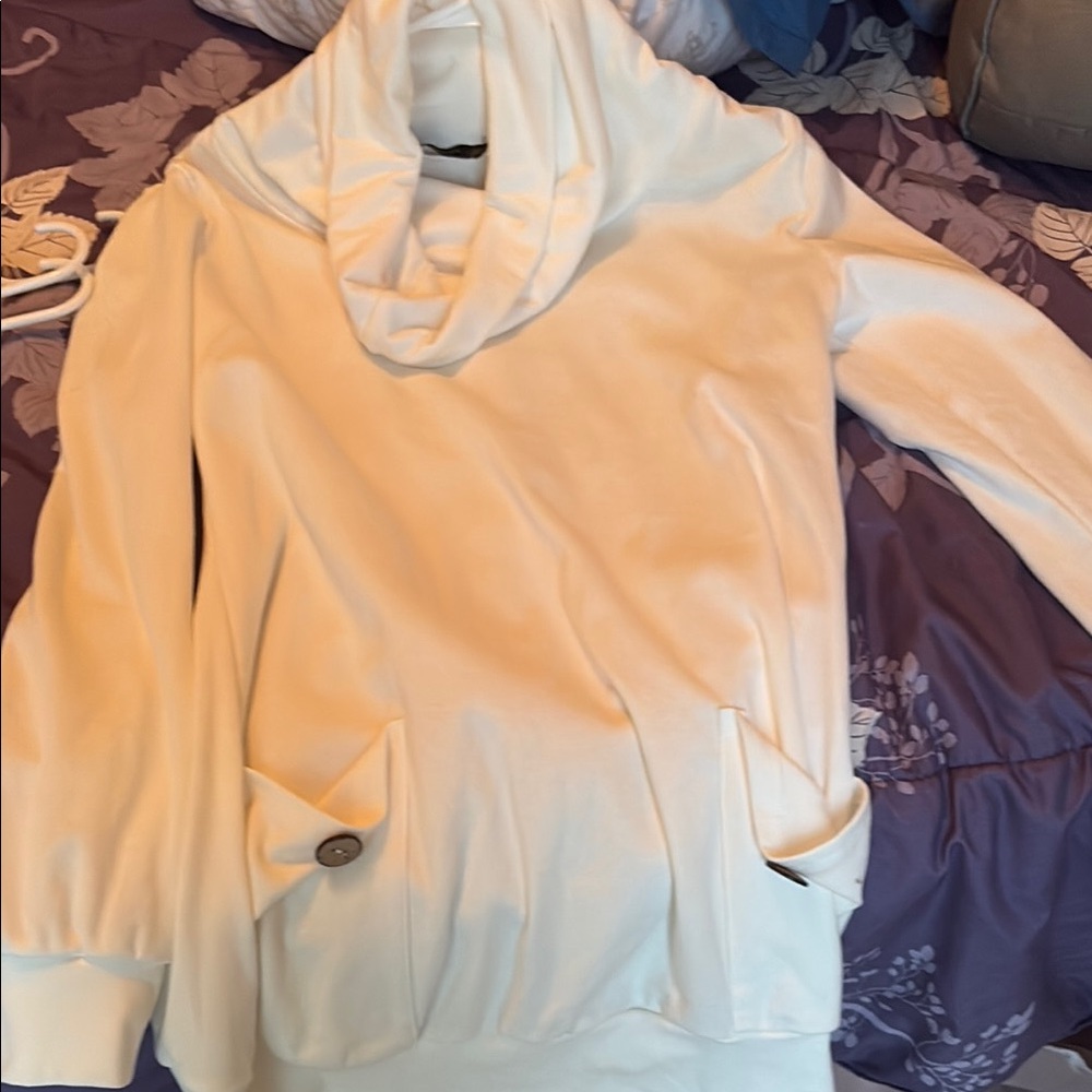 Elegant Cream Cowl Neck Sweater